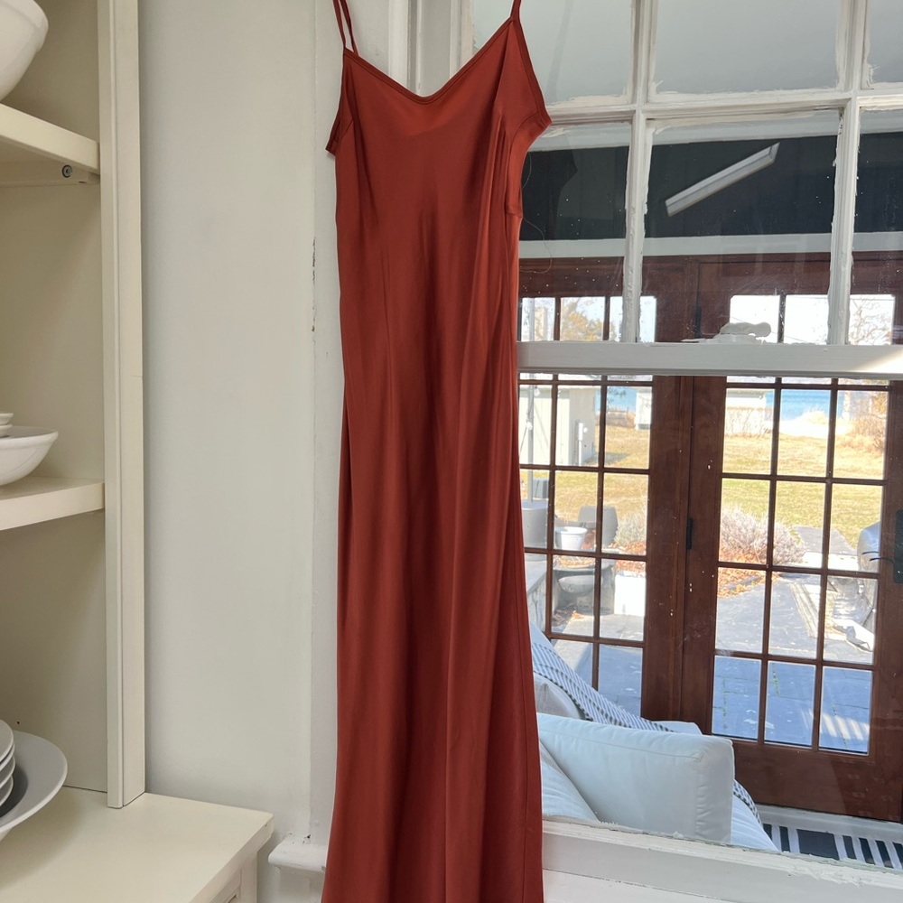 Flannel essential Bias Silk Slip Dress